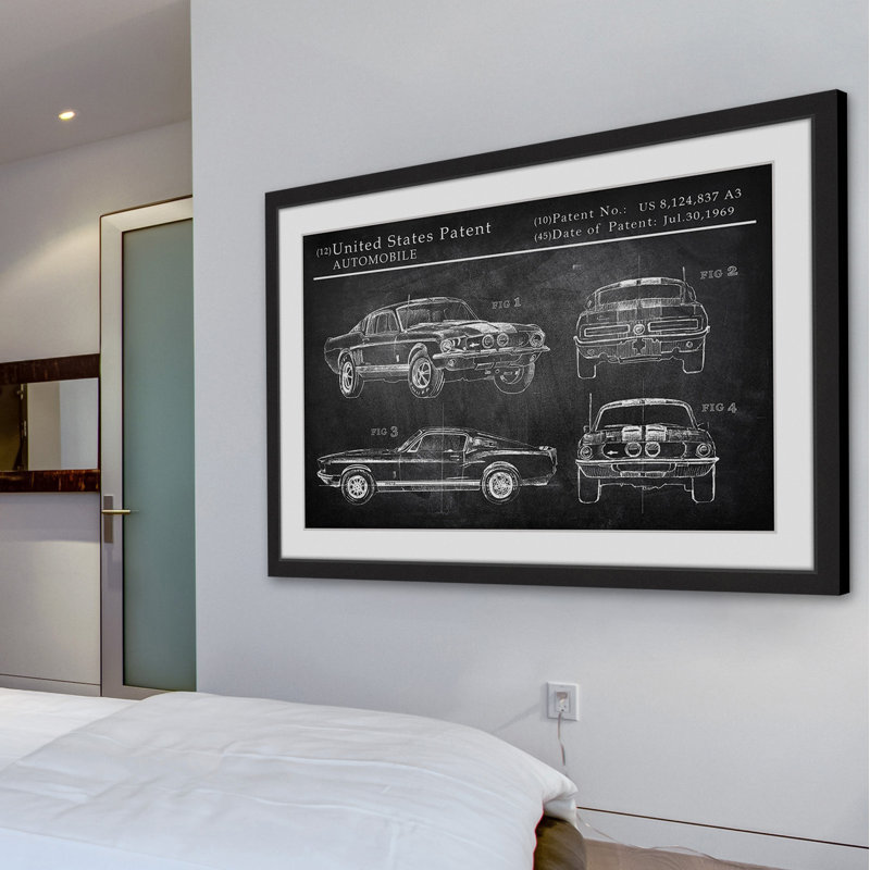 « mustang shelby design », reproduction d’art encadrée, H 16 po x l 24 po x P 1,5 po