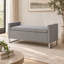 Banc rembourré avec repose-pieds, entrée 47 po et banc de bout avec base en métal pour le salon