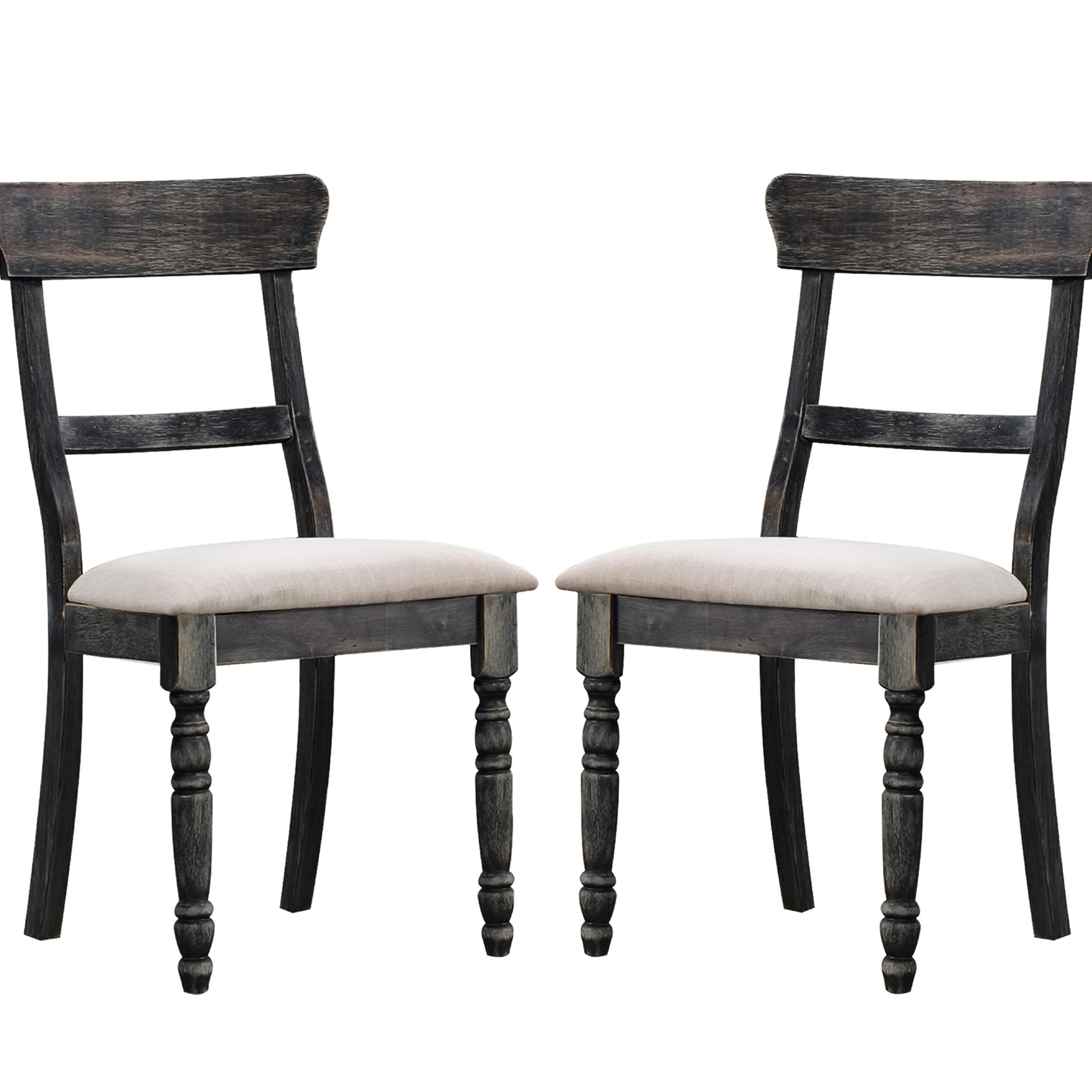 Hokku Designs Of 2 Dining Chairs In Antique Grey And Brown, Featuring ...