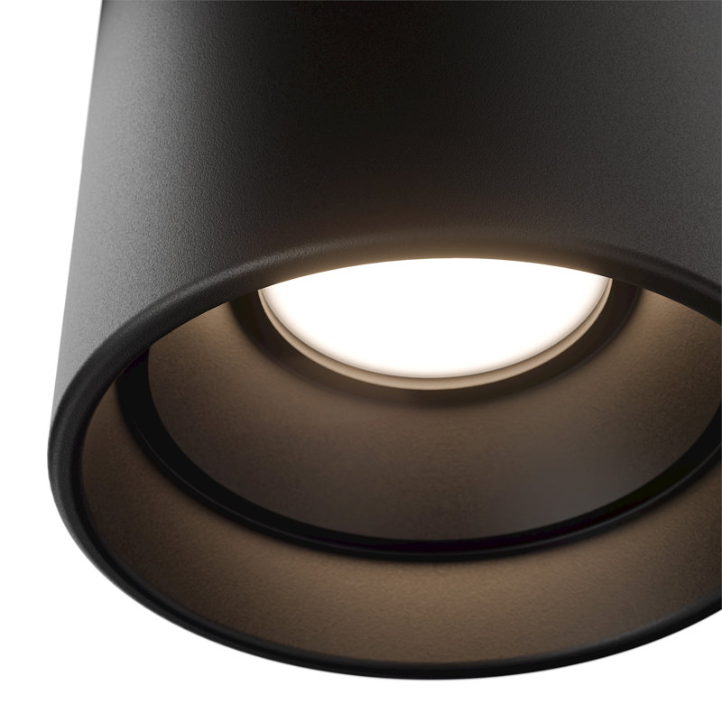 Downtown Round Dimmable LED Outdoor Flush Mount With Built In Color Temperature Switch from 3000K/3500K/4000K, 3500, Black
