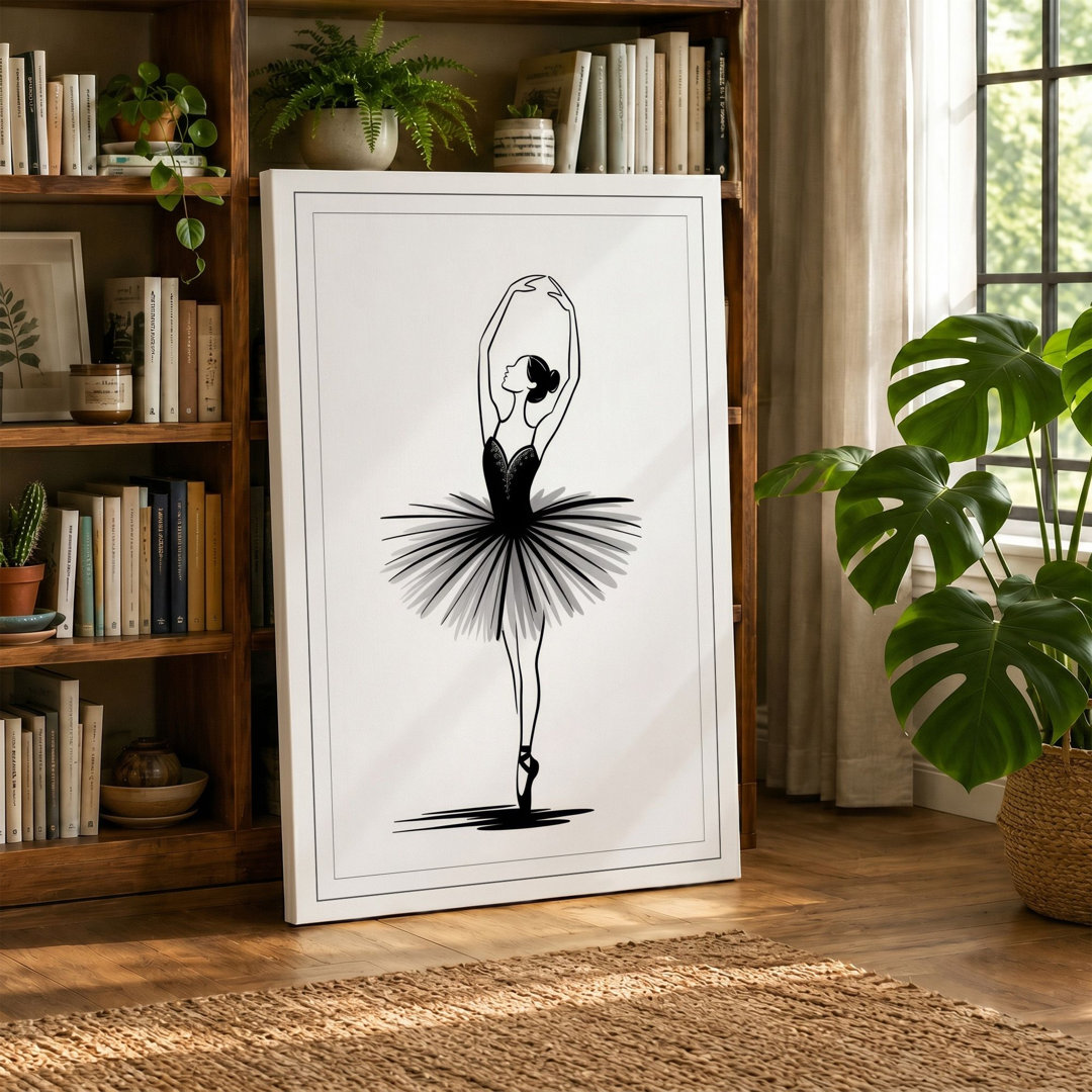 Ballet Dancer Geometric - Wrapped Canvas