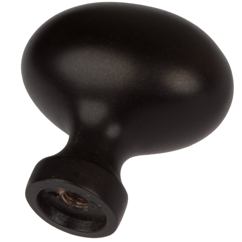 Classic 1 1/8" Length Oval Knob Multipack, Matte Black