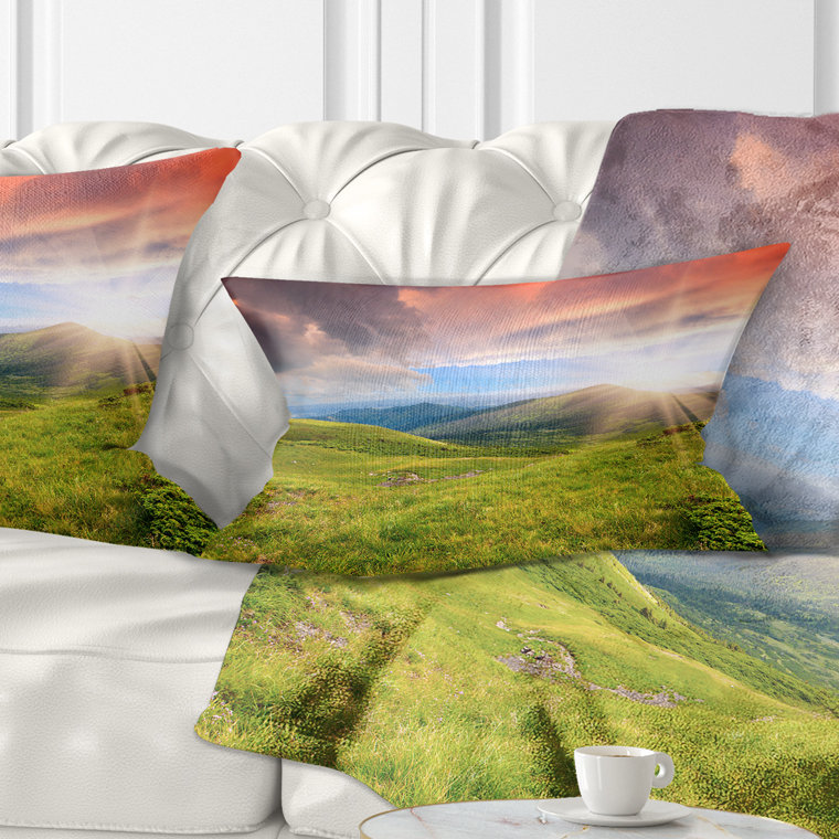 Oreiller d’été en carpathians paysage, 12 po x 20 po, Coussin lombaire
