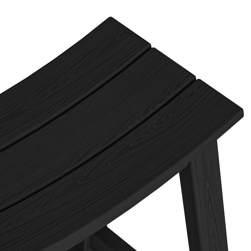 Wood-Look HDPE Bar Stool, Black