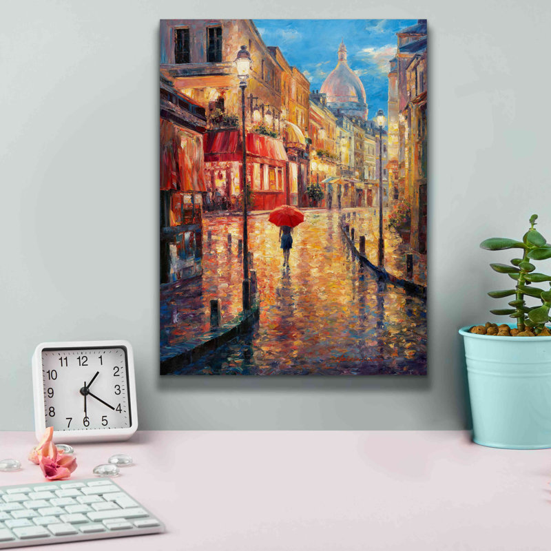 «Montmartre Evening» par Haixia Liu, art mural sur toile, H 16 po x l 12 po x P 0,75 po