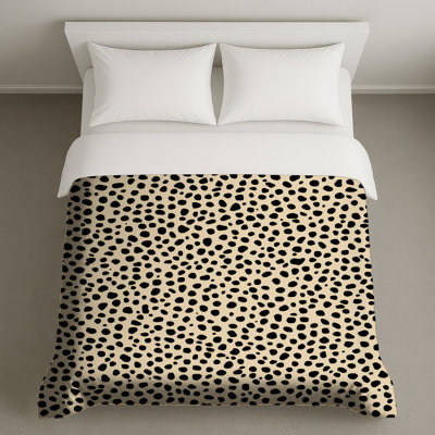 Housses de couette à pois noirs noirs