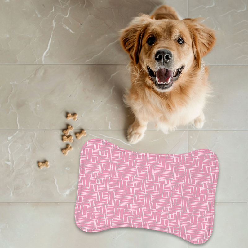 Pink Love Glow - 1 Piece Bone Shape Feeding Mat