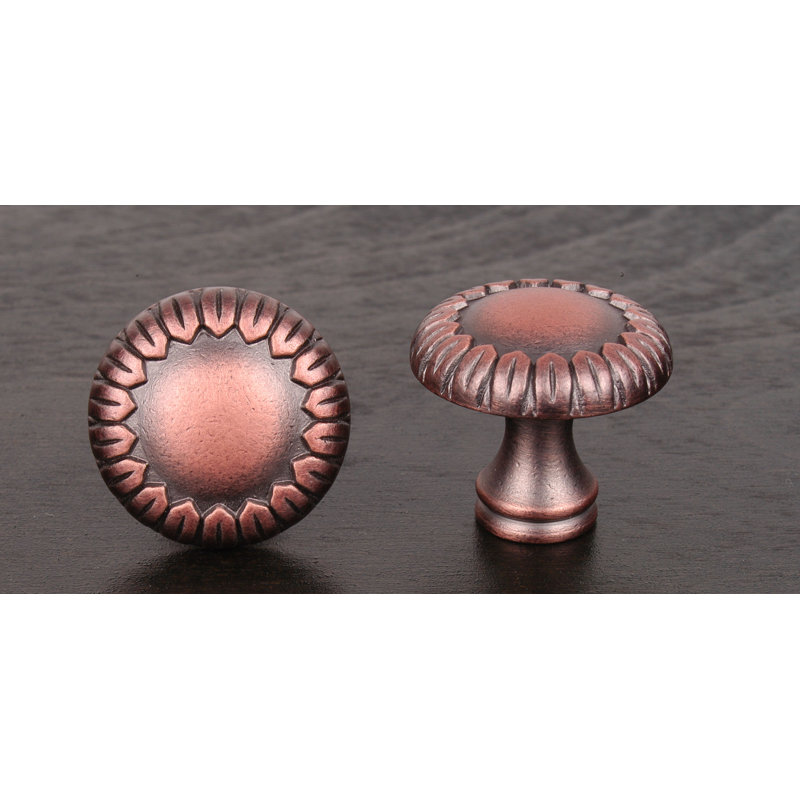 CK Series 1 1/2" Diameter Mushroom Knob, Distressed Copper, Large