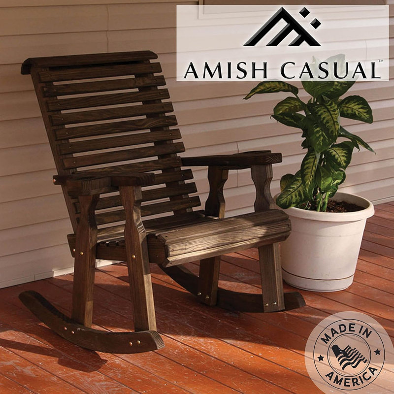 Chaise berçante Amish Casual 600 lb, Noyer foncé