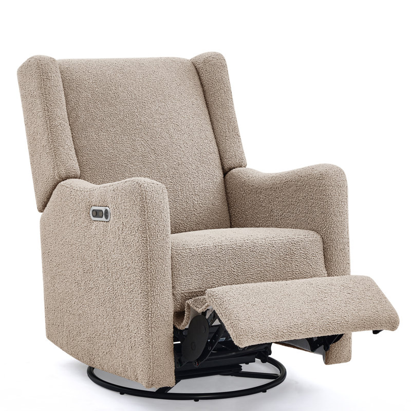Mercer Electronic Power Recliner And Swivel Glider With USB-A And Type-C Ports - Greenguard Gold Certified - Stain-Resistant Performance Fabric Is Oeko-TEX Standard 100 Certified, Sand