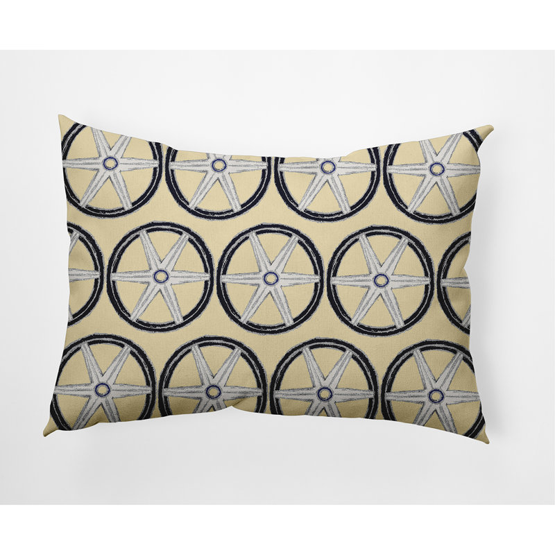  Housse et insert de coussin rectangulaire d'extérieur Nautical Geo Lines, Jaune