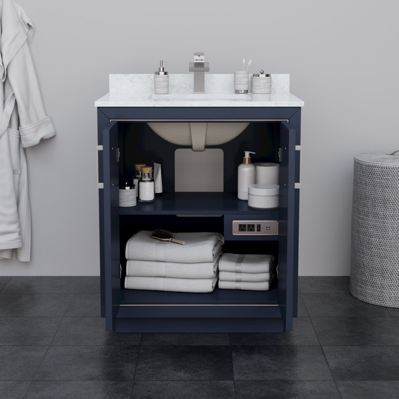 Base de meuble-lavabo simple 59,25 po Icon et miroir seulement, Blanc / noir mat