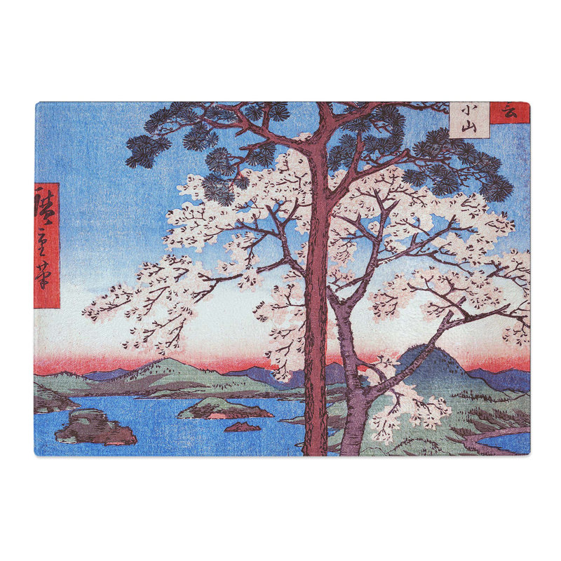 Tempered Glass Kajikoyama by Utagawa Hiroshige Chopping Board, 39 cm x 28.5 cm