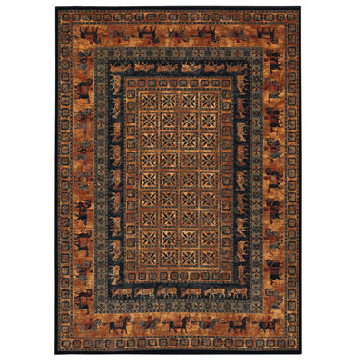 Langley Street Kratz Southwestern Burnished Rust Wool Area Rug
