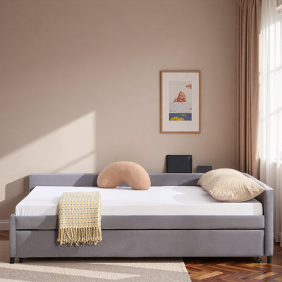 Upholstered Daybed With Trundle And Usb
