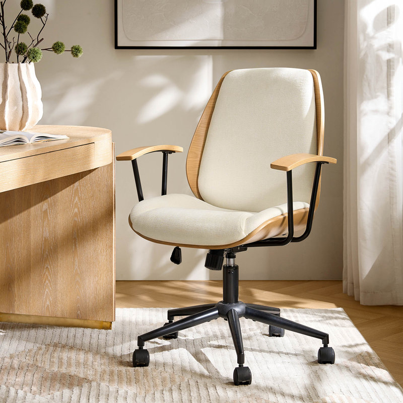 Chaise de bureau Oswina, Ivoire ivoire
