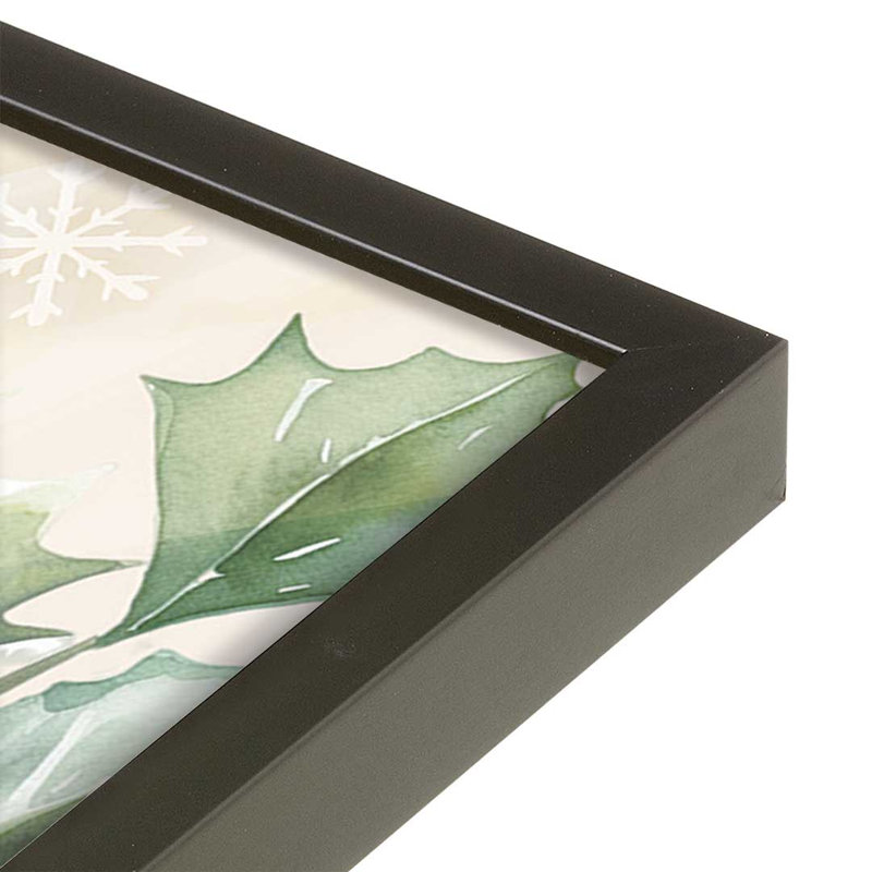 «Christmas Cardinal and Light Post» par Nicole DeCamp, reproduction d'art, L 12 po x H 16 po, Noir, Impression encadrée