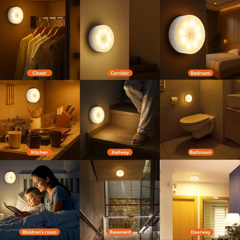 Indoor Motion Sensor Night Light Wireless Intelligent Human Body Sensing Light