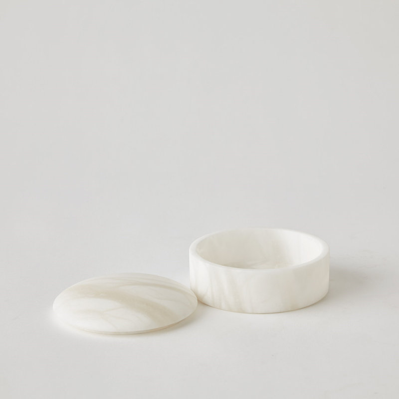 Gala Alabaster Canister-Short, White