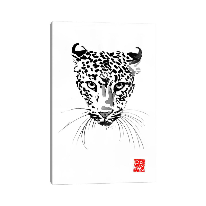 Leopard by Péchane - Painting on Canvas, 66.04 cm H x 45.72 cm W x 3.175 cm D, Wrapped Canvas