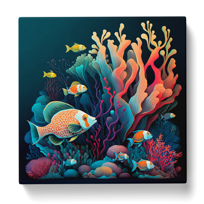 Coral Reef Neo-Traditional - Wrapped Canvas