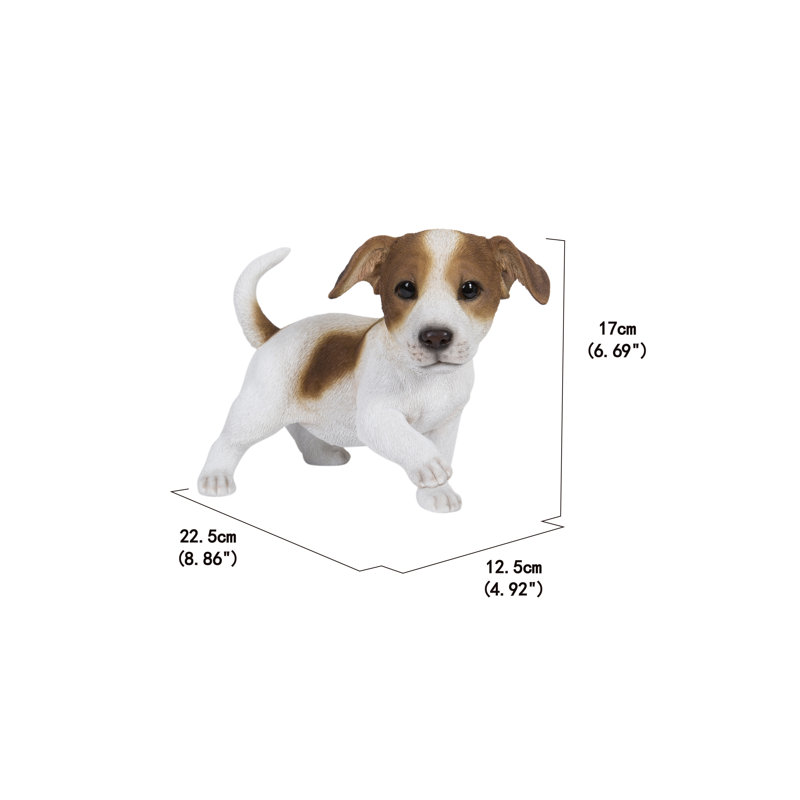 Jack Puppy Playing Polyresin Indoor/Outdoor Garden Statue