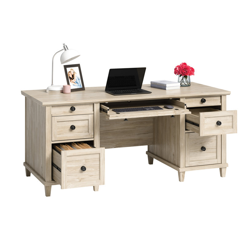 Credenza Desk, Chalk Oak