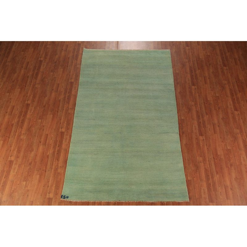 Tapis oriental vert clair clair Gabbeh 6 x 9