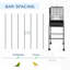 Cage à oiseau, cage à perroquet, volière à oiseau avec support à roulettes détachable, panier de rangement et accessoires Pawhut