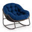 Fauteuil à bascule moderne et moderne en métal enveloppé d'un œuf en rotin-247155577