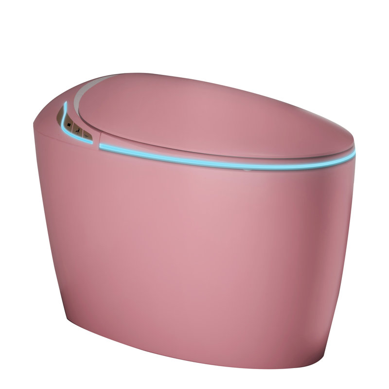 Intelligent One Piece Toilet, Auto Open Seat, 1.28 Flushing, Self, Pink Battery Warm Air Dryer,, Pink