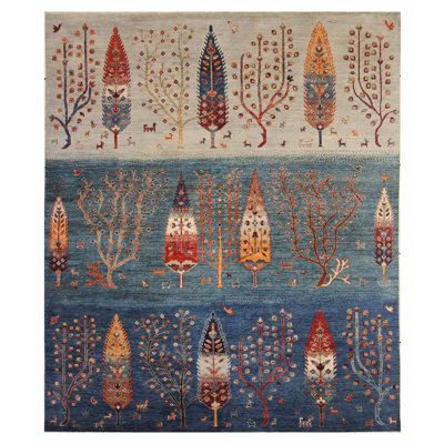 One-of-a-Kind 8' X 9'6" Wool Area Rug Blue/Red/Beige