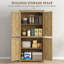Armoire de rangement 64 po en rotin avec tablette réglable, naturel