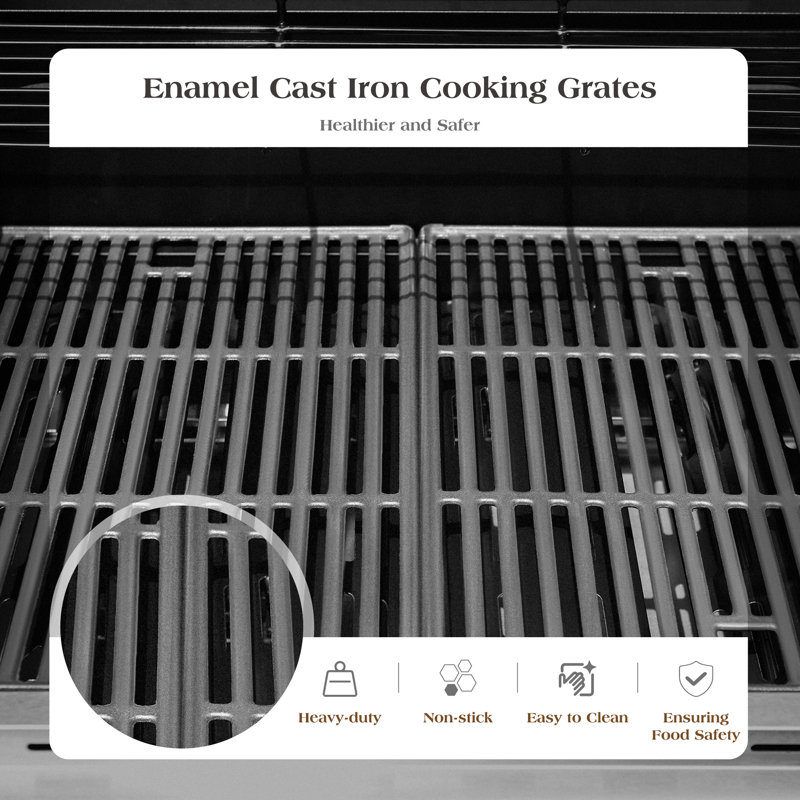 Barbecue au gaz propane liquide 4 brûleurs 42 000 BTU avec brûleur latéral et armoire