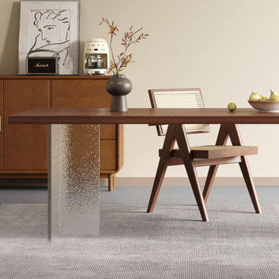 Modern Durable Oak Solid Acrylic Large Table