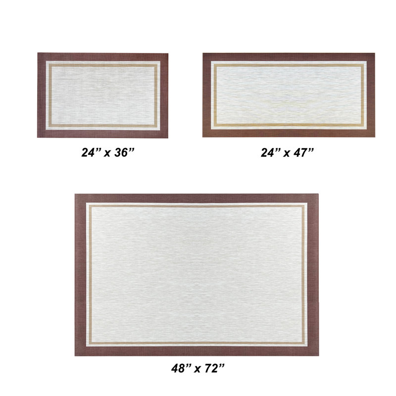 Casahola Virdiana Sedona Woven Vinyl Home Kitchen Mat Waterproof Area Rug for Indoor/Outdoor, Rectangle 4' x 6'
