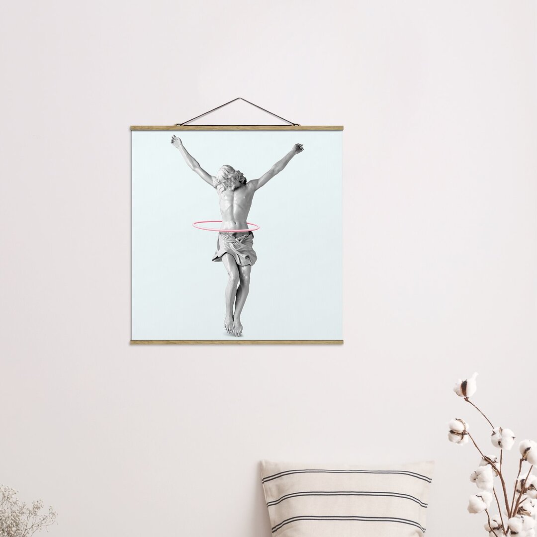 Wandbild Jesus mit Hula-Hoop-Reifen von Jonas Loose