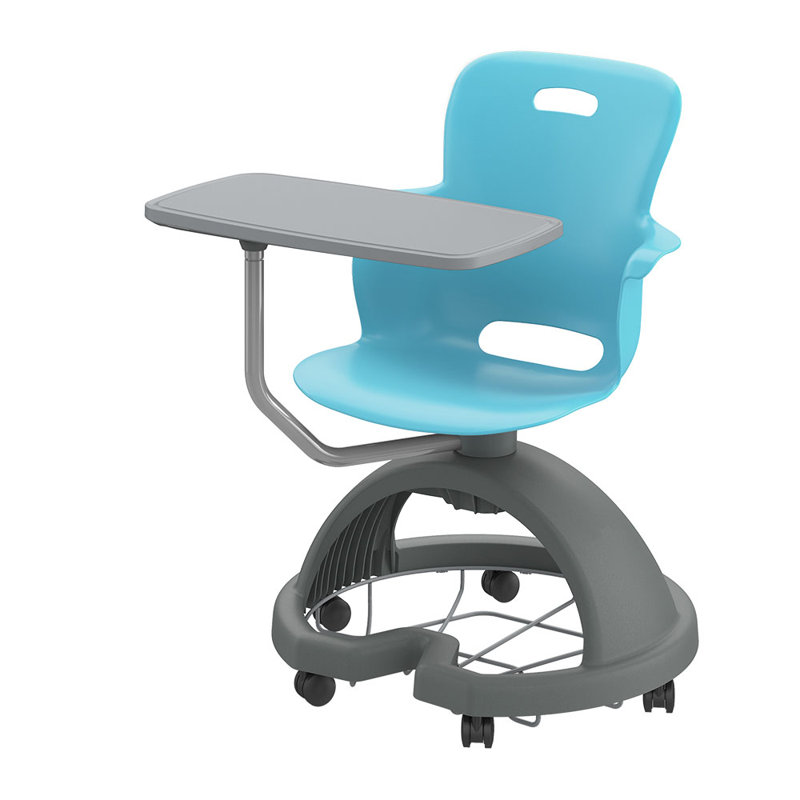Base de rangement Ethos, fauteuil d'apprentissage actif avec accoudoir à tablette, roulettes rigides, Ciel