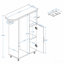 Chariot à repasser avec planche à repasser roulante, armoire à repasser polyvalente avec roues, solution de repassage compacte