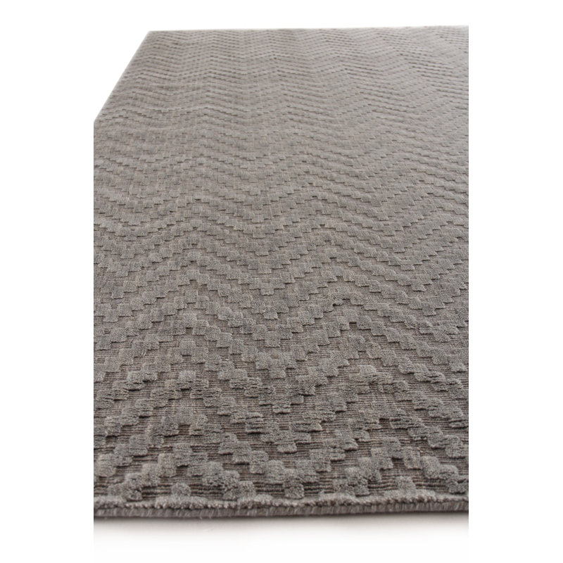 Demani Wool Chevron Area Rug in Mist, Rectangle 9' x 12'