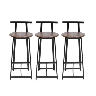 Ensemble de 3 tabourets de bar avec dossier et chaises sans accoudoirs pour îlot de cuisine