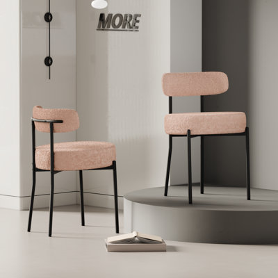 Chaises d'appoint rembourrées avec structure en fer