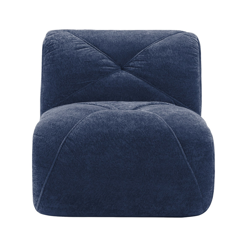Canapé sans accoudoirs en velours - bleu, Blue Velvet