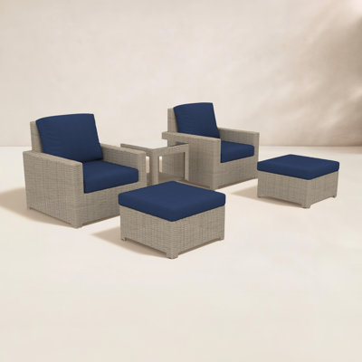 Henri Outdoor Conversation Set With Ottomans And Sunbrella Cushions