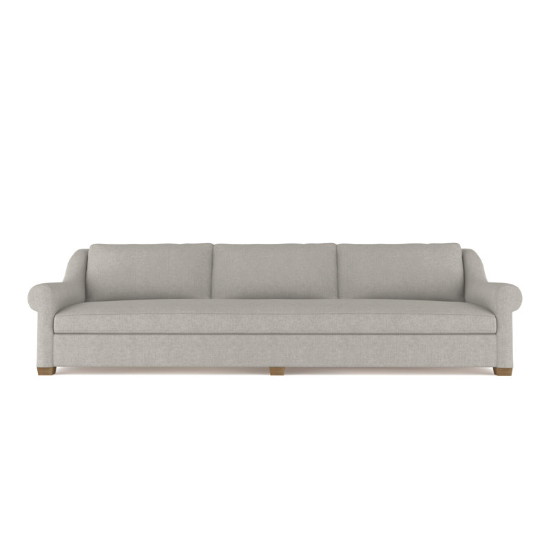 Canapé Thompson, H 32 po x l 96 po x P 41 po, Lin à tissage carré argenté, Ébène