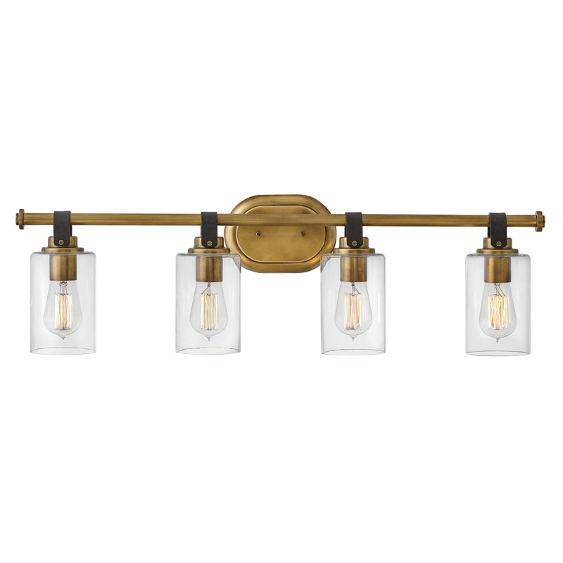 Luminaire de meuble-lavabo à intensité variable à 4 lumières April 4, Laiton héritage