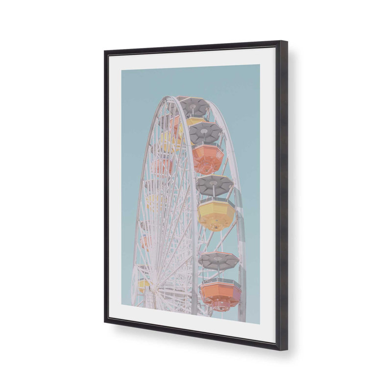 «Pastel Carnival Ride», reproduction d'art, Cadre de coin ouvert en zinc patiné, H 15,25 po x l 12,25 po