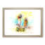 Two Macaw Parrots on a Branch in Abstract - Picture Frame Painting Print-55777703-55777707