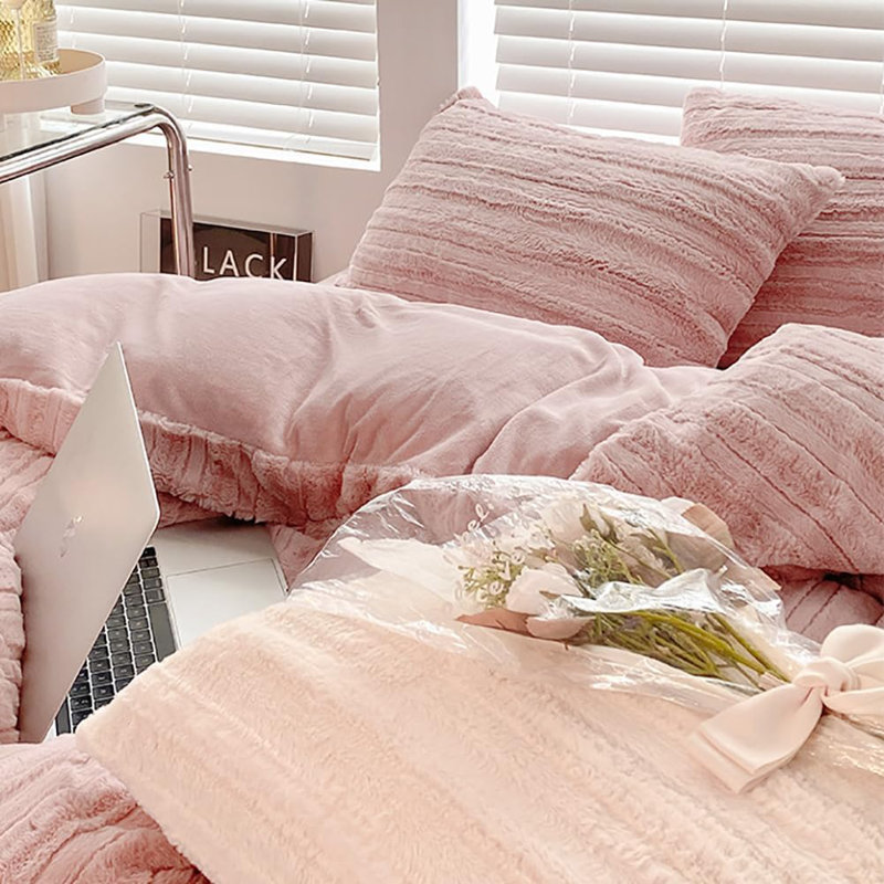 Housse de couette moelleuse en cachemire de taille Plus, Rose