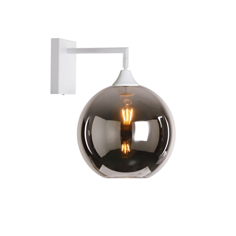 Bonview Armed Sconce, White, Silver